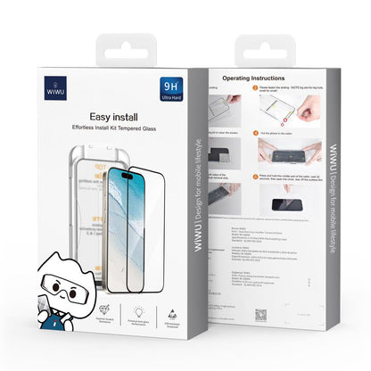 WiWu Wi-SQ008 Screen Protector for Apple iPhone 16 Pro Max, Tempered Glass, Full Glue, Black