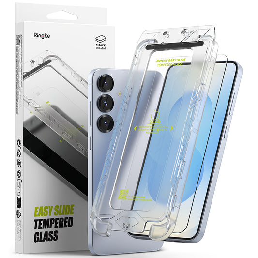 Ringke Easy Slide schermbeschermfolie voor Samsung Galaxy S25 S931, Gehard Glas, Volledige Lijm, Set van 2 stuks