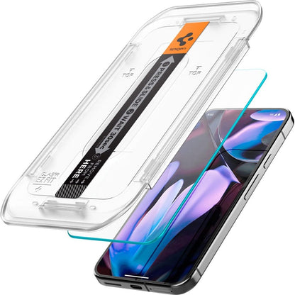 Beschermfolie Scherm Spigen GlastR EZ FIT voor Google Pixel 9 Pro XL, Gehard Glas, Volledige Lijm, Set van 2 stuks