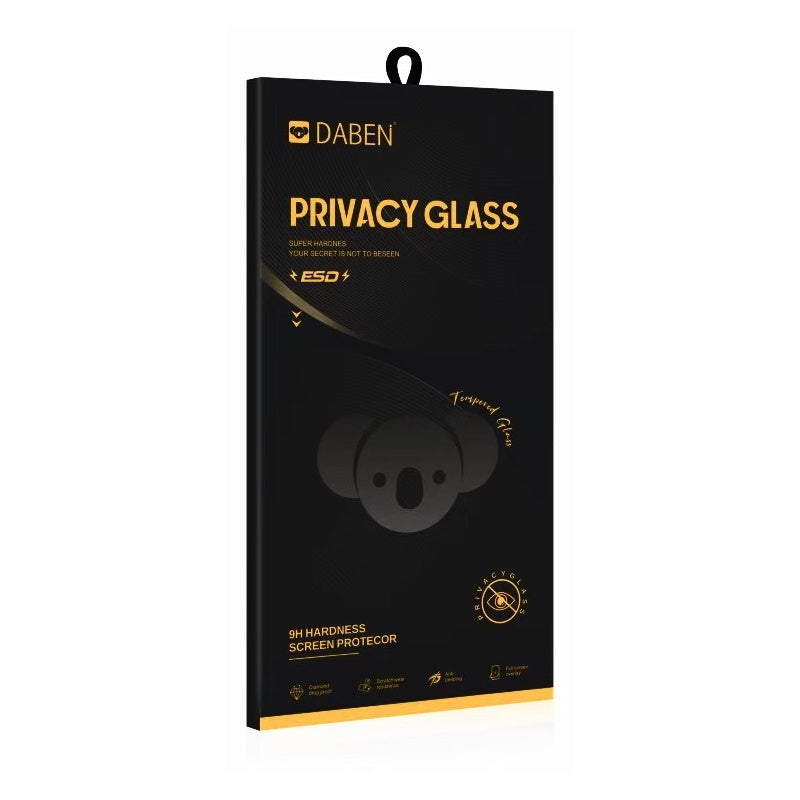 Privacy Bear schermbeschermfolie voor Apple iPhone 17e / 16e / 14 / 13 Pro, gehard glas, volledige lijm