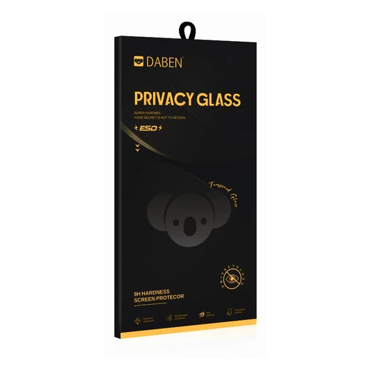 Privacy Bear schermbeschermfolie voor Apple iPhone 17e / 16e / 14 / 13 Pro, gehard glas, volledige lijm
