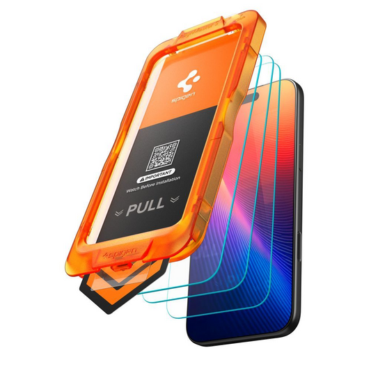Beschermfolie Scherm Spigen GlastR Align Master Slim voor Apple iPhone 17, Gehard Glas, Volledige Lijm, Set van 3 stuks