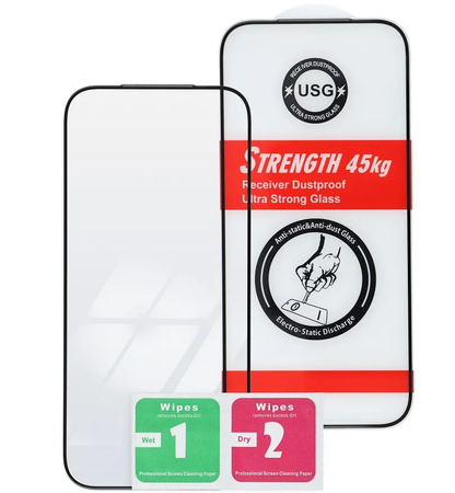 OEM Ultra Strong 45KG schermbeschermfolie voor Samsung Galaxy A05s A057, gehard glas, full glue, 2.5D, zwart