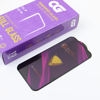 OG Premium schermbeschermfolie voor Samsung Galaxy A35 5G A356, gehard glas, volledige lijm, set van 10 stuks, zwart