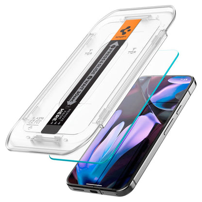 Spigen EZ FIT Screen Protector voor Google Pixel 9 / 9 Pro, Glasbeschermd, Volledig gelijmd, Set 2 stuks, 2.5D AGL08442 AGL08442 