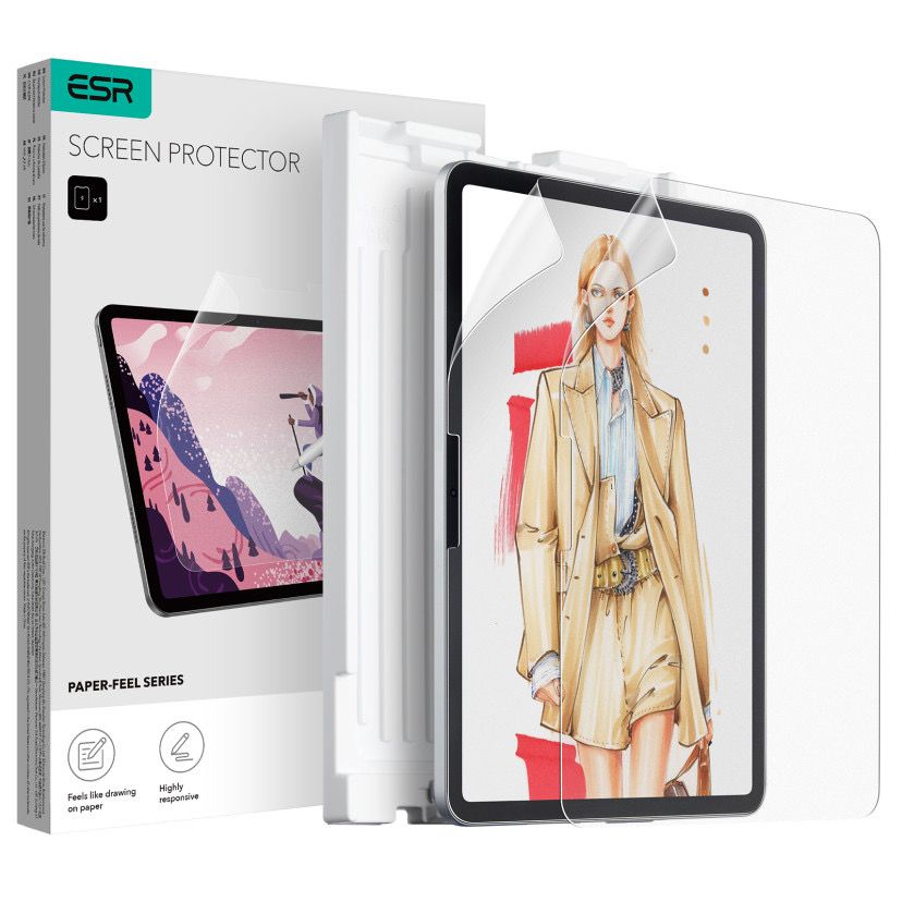 Matte ESR Paper Feel schermbeschermfolie voor Apple iPad Pro 11 (2025) / iPad Pro 11 (2024), Plastic, Set van 2 stuks