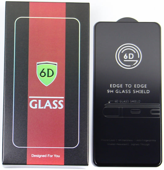 OEM schermbeschermfolie voor Apple iPhone 17e / 16e / 14 / 13 Pro, gehard glas, volledige lijm, set van 10 stuks, 6D, zwart