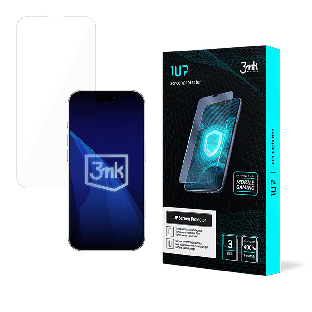 Beschermfolie Scherm 3MK 1UP voor Apple iPhone 17 Air, Gehard Glas, Volledige Lijm, Set van 3 stuks