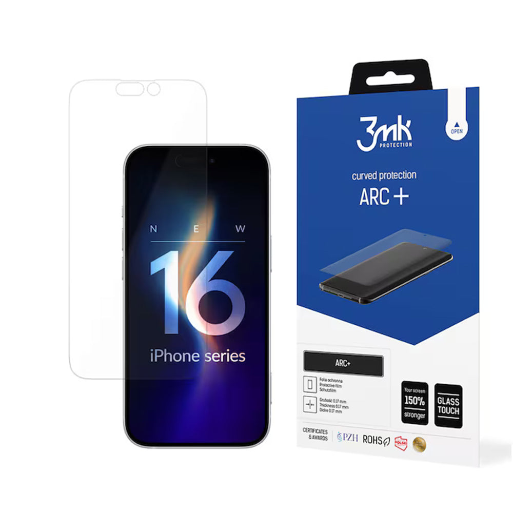 3MK ARC+ schermbeschermfolie voor Apple iPhone 16 Pro, plastic