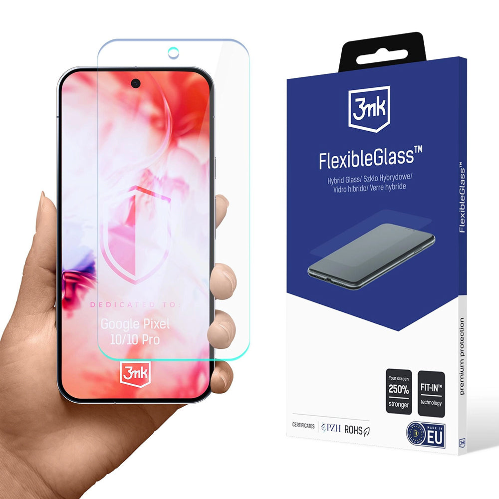 3MK FlexibleGlass schermbeschermfolie voor Google Pixel 10 Pro / 10, Flexibel Glas, Volledige Lijm