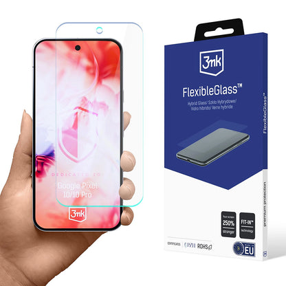 3MK FlexibleGlass schermbeschermfolie voor Google Pixel 10 Pro / 10, Flexibel Glas, Volledige Lijm
