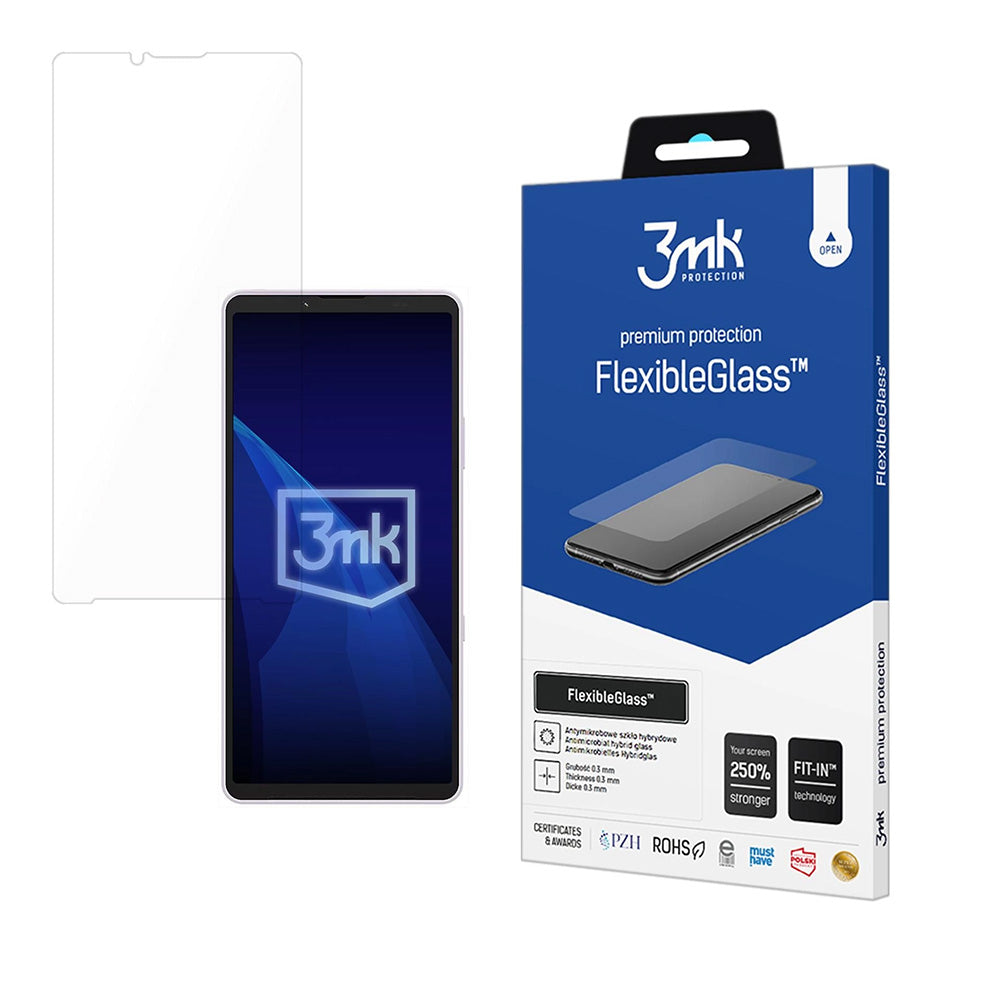 3MK FlexibleGlass schermbeschermfolie voor Sony Xperia 10 VIII, Flexibel glas, Volledige lijm