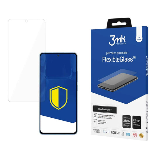 3MK FlexibleGlass schermbeschermfolie voor Xiaomi Redmi Note 13 4G, Flexibel Glas, Volledige Lijm