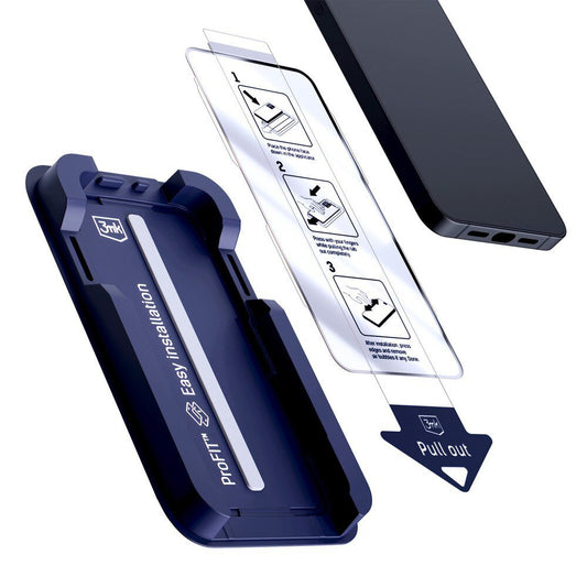 3MK HardGlass Max schermbeschermfolie voor Apple iPhone 18 Pro / 17 Pro, gehard glas, volledige lijm, zwart