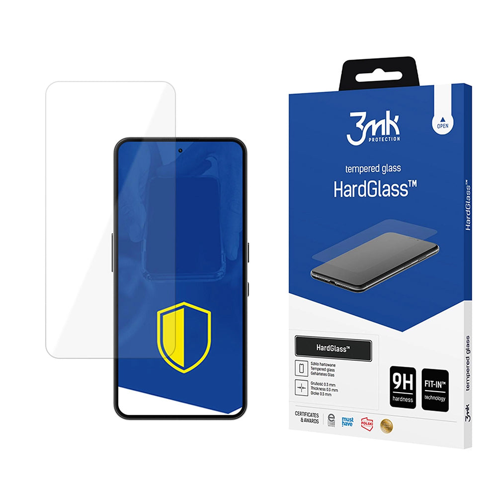 Beschermfolie Scherm 3MK HardGlass voor Nothing Phone (3a) Lite, Gehard Glas, Volledige Lijm