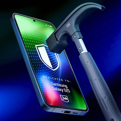 3MK Hardy Ultra schermbeschermfolie voor Samsung Galaxy S25 S931, gehard glas, full glue, zwart