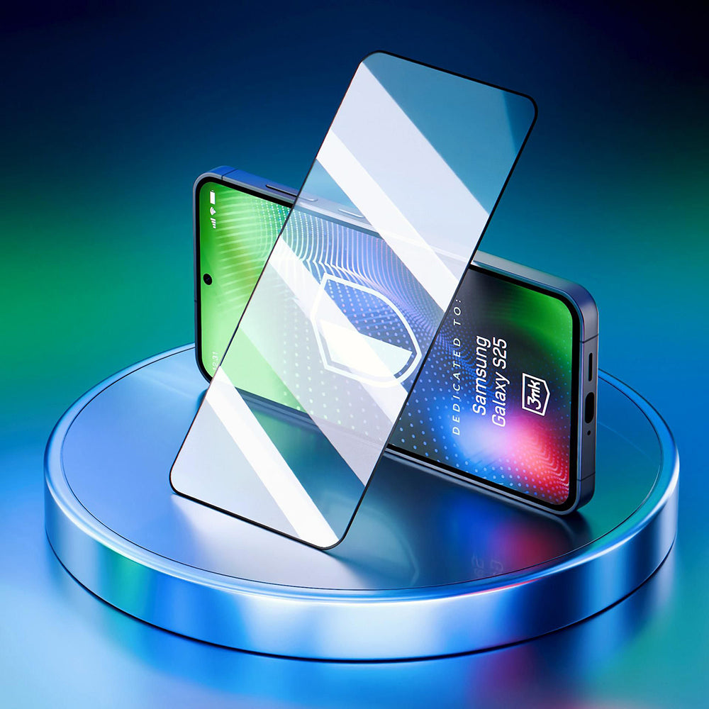 3MK Hardy Ultra schermbeschermfolie voor Samsung Galaxy S25 S931, gehard glas, full glue, zwart
