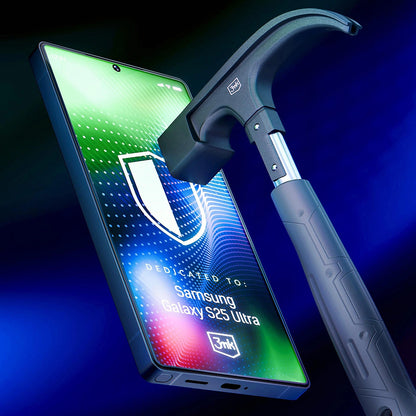 3MK Hardy Ultra schermbeschermfolie voor Samsung Galaxy S25 Ultra S938, gehard glas, full glue, zwart