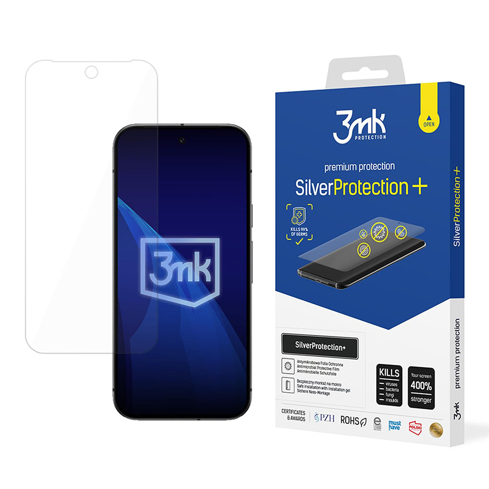 3MK Silver Protect+ schermbeschermfolie voor Google Pixel 9a, plastic