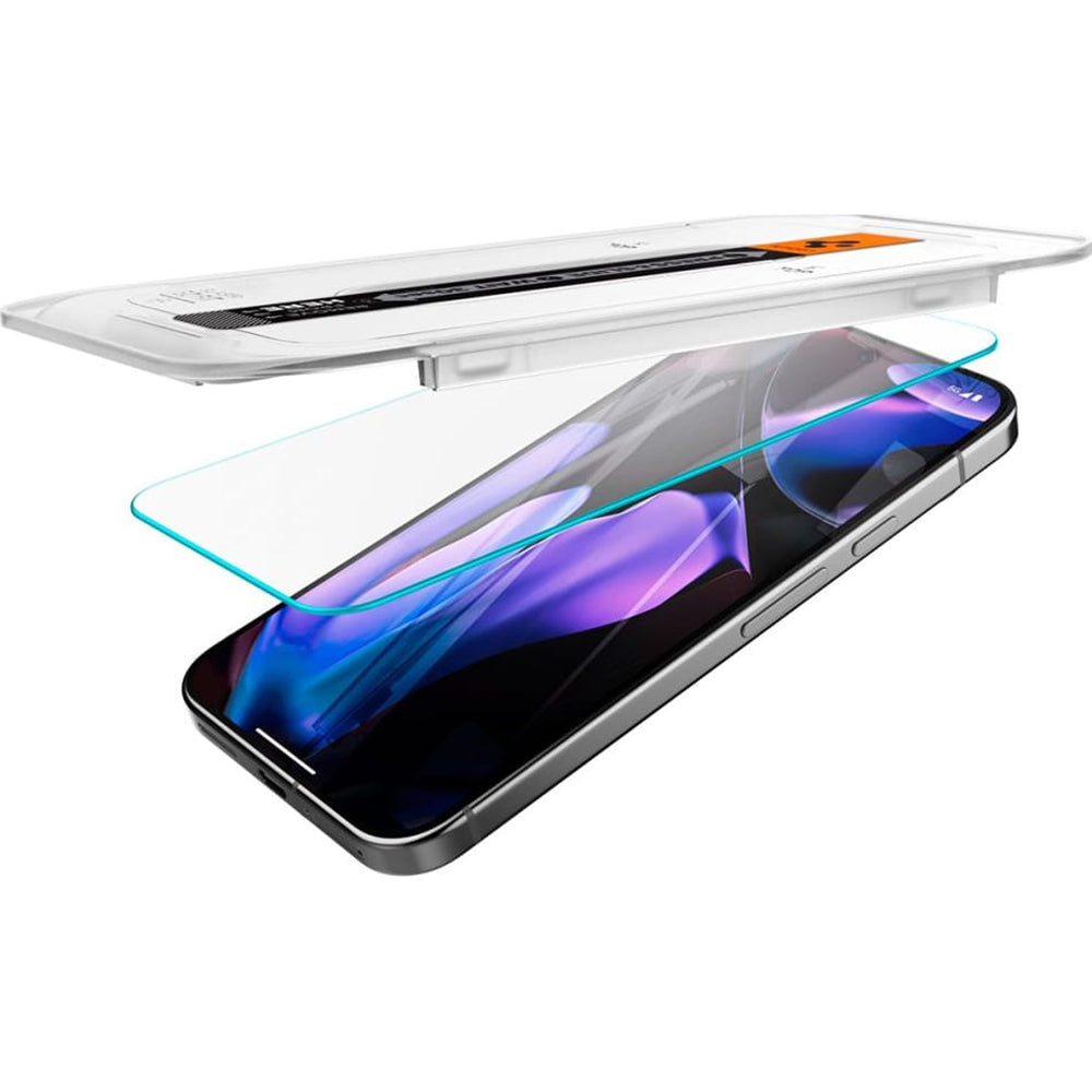 Beschermfolie Scherm Spigen GlastR EZ FIT voor Google Pixel 9 Pro XL, Gehard Glas, Volledige Lijm, Set van 2 stuks