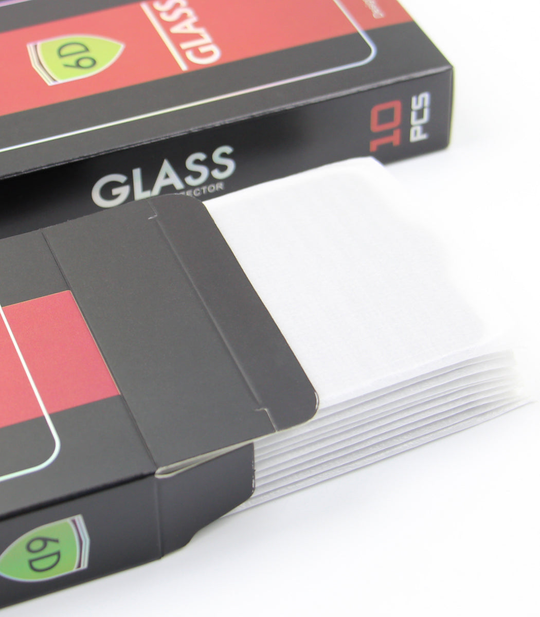 OEM schermbeschermfolie voor Apple iPhone 17e / 16e / 14 / 13 Pro, gehard glas, volledige lijm, set van 10 stuks, 6D, zwart