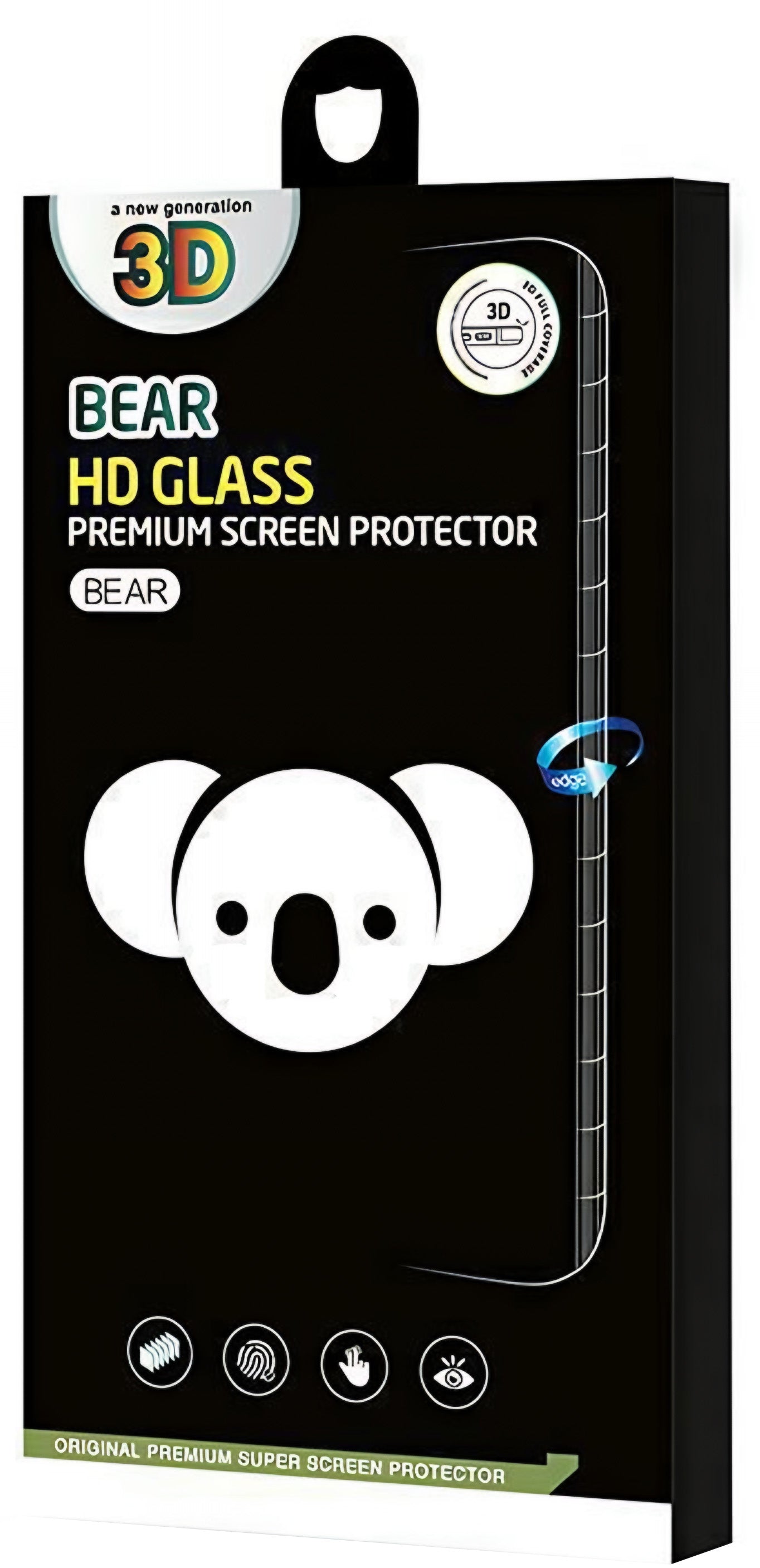 Bear HD schermbeschermfolie voor Apple iPhone 17, gehard glas, full glue, zwart