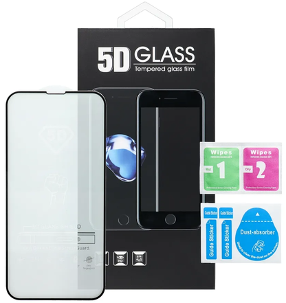 OEM schermbeschermfolie voor Motorola Edge 70, gehard glas, full glue, 5D, zwart
