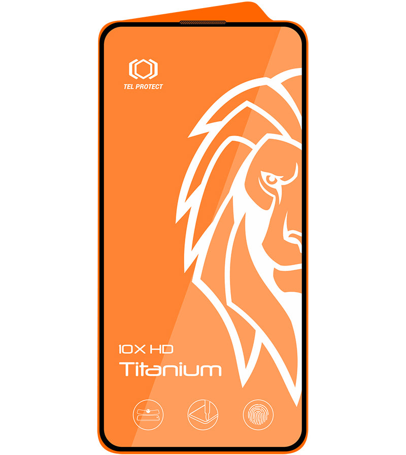 Tel Protect 10X HD Plus Titanium schermbeschermer voor Apple iPhone 18 Pro / 17 Pro, gehard glas, volledige kleeflaag, zwart