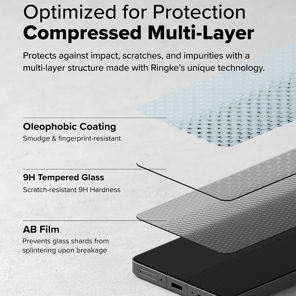 Ringke schermbeschermfolie voor OnePlus 13R, Gehard Glas, Volledige Lijm, Set van 2 stuks