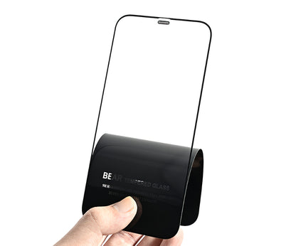 Bear HD schermbeschermfolie voor Apple iPhone 14 Pro Max, gehard glas, volledige lijm, zwart