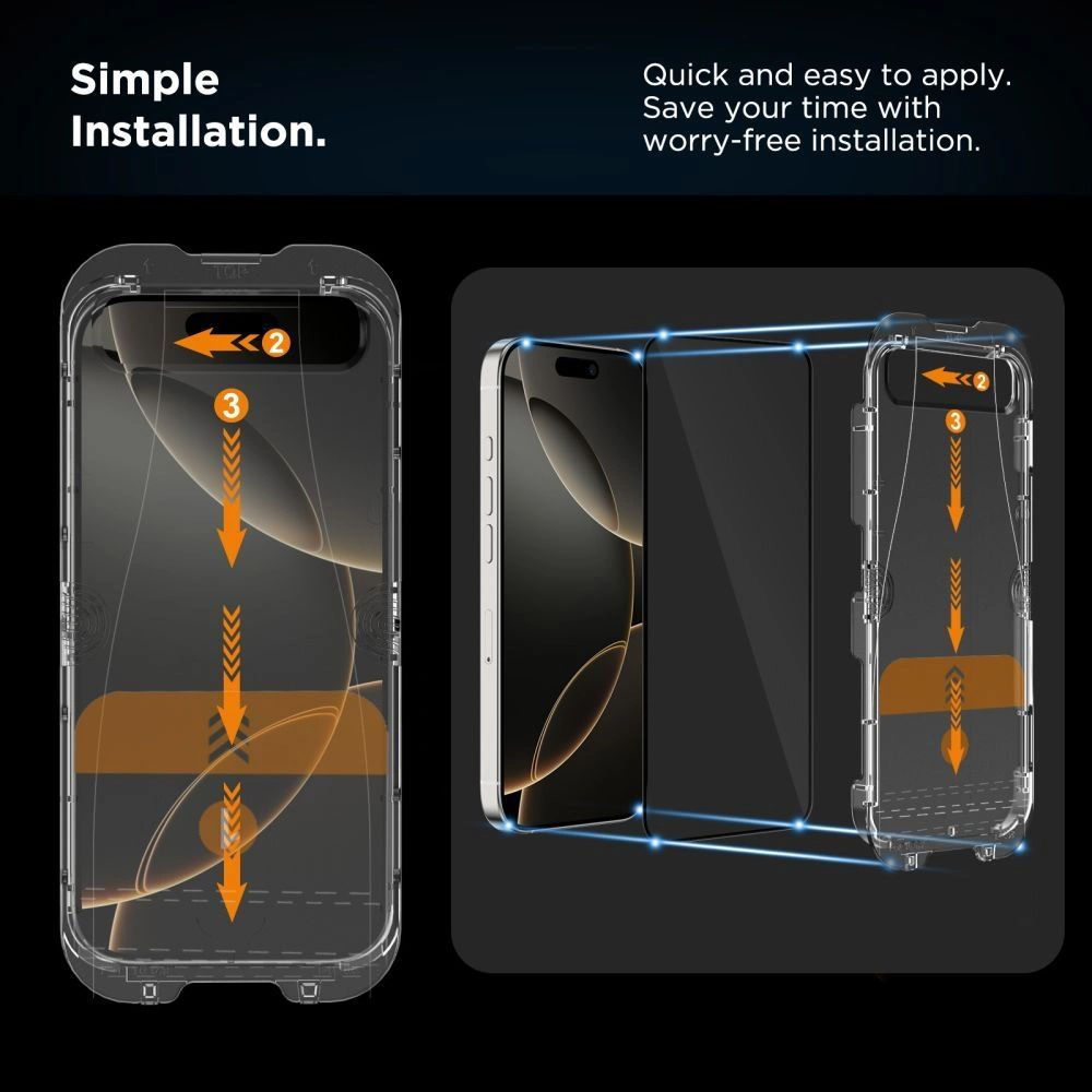 Beschermfolie Tech-Protect Quick Set+ voor Apple iPhone 17, Gehard Glas, Volledige Lijm, Set van 2 stuks, Zwart