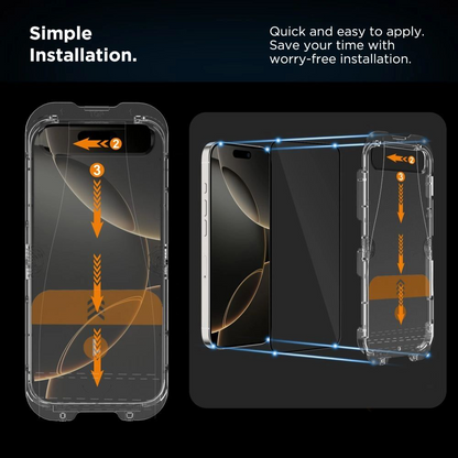 Beschermfolie Tech-Protect Quick Set+ voor Apple iPhone 17, Gehard Glas, Volledige Lijm, Set van 2 stuks, Zwart