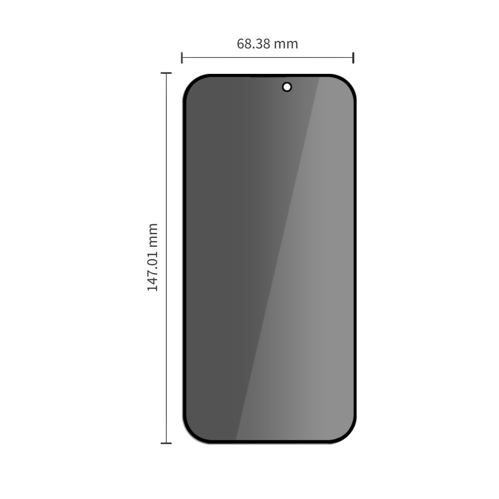 Privacy Tech-Protect OneTouch schermbeschermfolie voor Apple iPhone 18 Pro, gehard glas, volledige lijm, set van 2 stuks