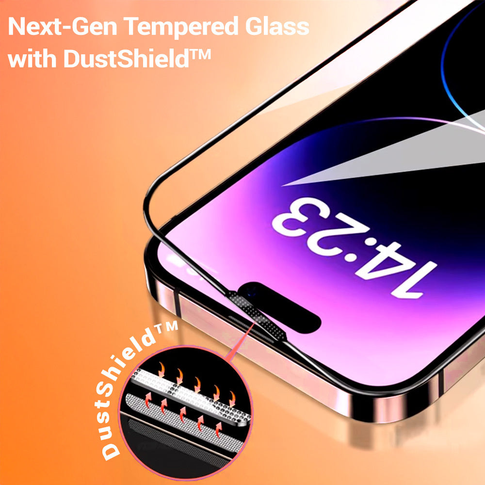 Tel Protect 10X HD Plus Titanium schermbeschermer voor Apple iPhone 18 Pro / 17 Pro, gehard glas, volledige kleeflaag, zwart