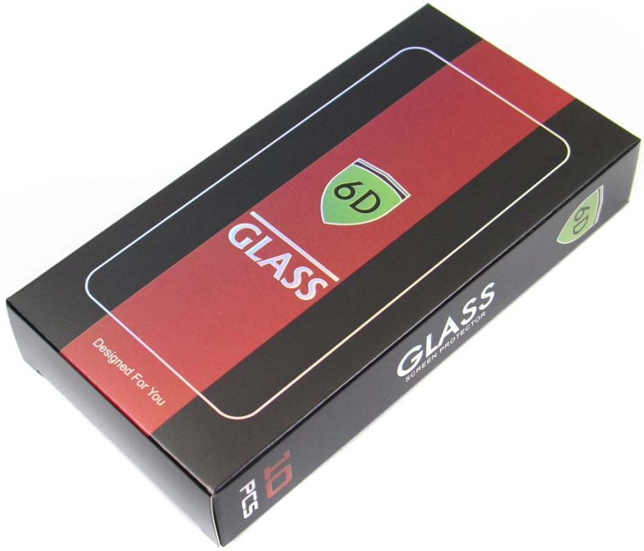 OEM schermbeschermfolie voor Apple iPhone 17e / 16e / 14 / 13 Pro, gehard glas, volledige lijm, set van 10 stuks, 6D, zwart