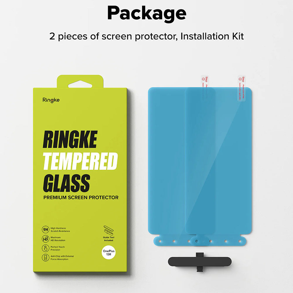 Ringke schermbeschermfolie voor OnePlus 13R, Gehard Glas, Volledige Lijm, Set van 2 stuks