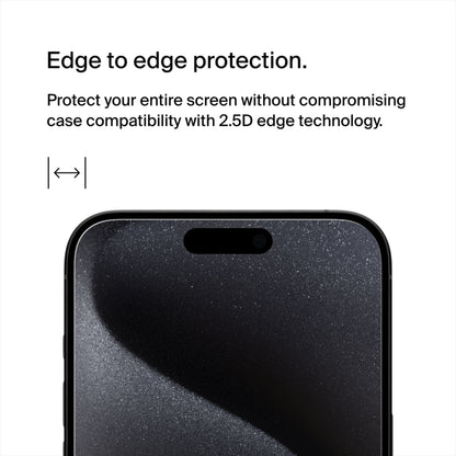 Belkin ScreenForce TemperedGlass schermbeschermer voor Apple iPhone 15 Pro Max, gehard glas, Full Glue OVA138zz