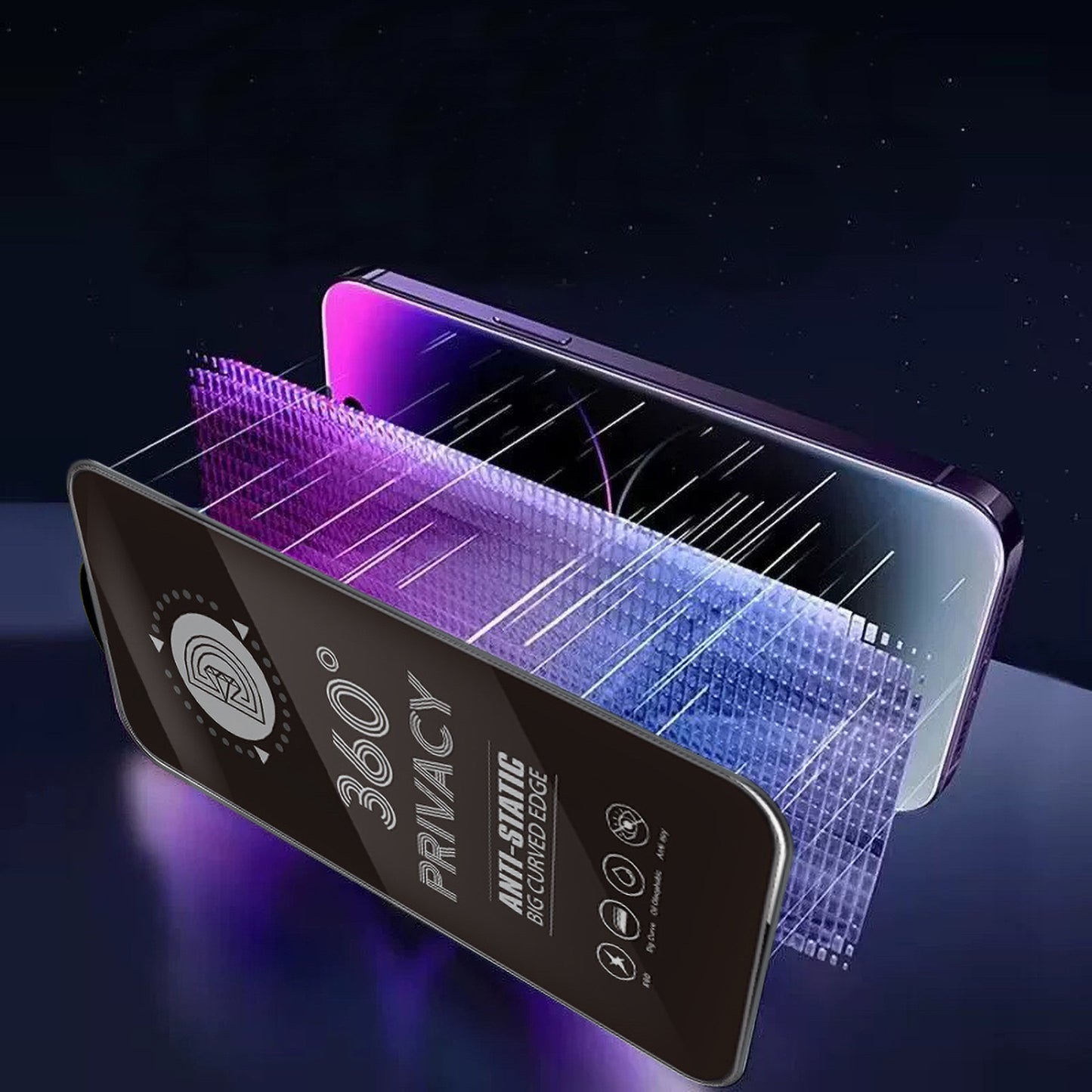 Privacy schermbeschermfolie OEM 360 voor Samsung Galaxy A37 5G, gehard glas, volledige lijm