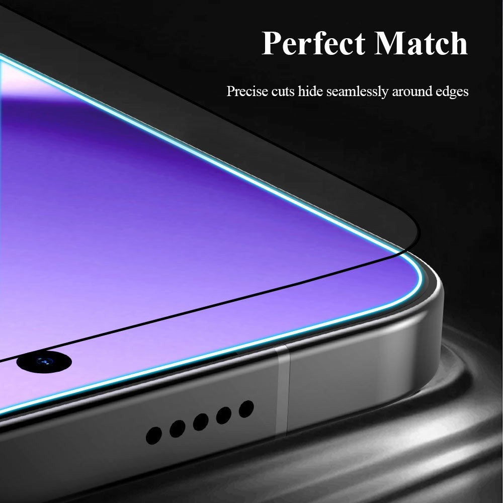 Lereach schermbeschermfolie voor Xiaomi Poco X8 Pro Max, gehard glas, volledige lijm, zwart