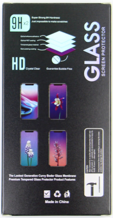 OEM schermbeschermfolie voor Apple iPhone 17e / 16e / 14 / 13 Pro, gehard glas, volledige lijm, set van 10 stuks, 6D, zwart