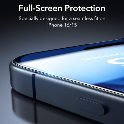 Anank 1X Versterkte Screenprotector voor Apple iPhone 16 Pro, Gehard Glas, Volledige Lijm, 3D, Set van 10 stuks