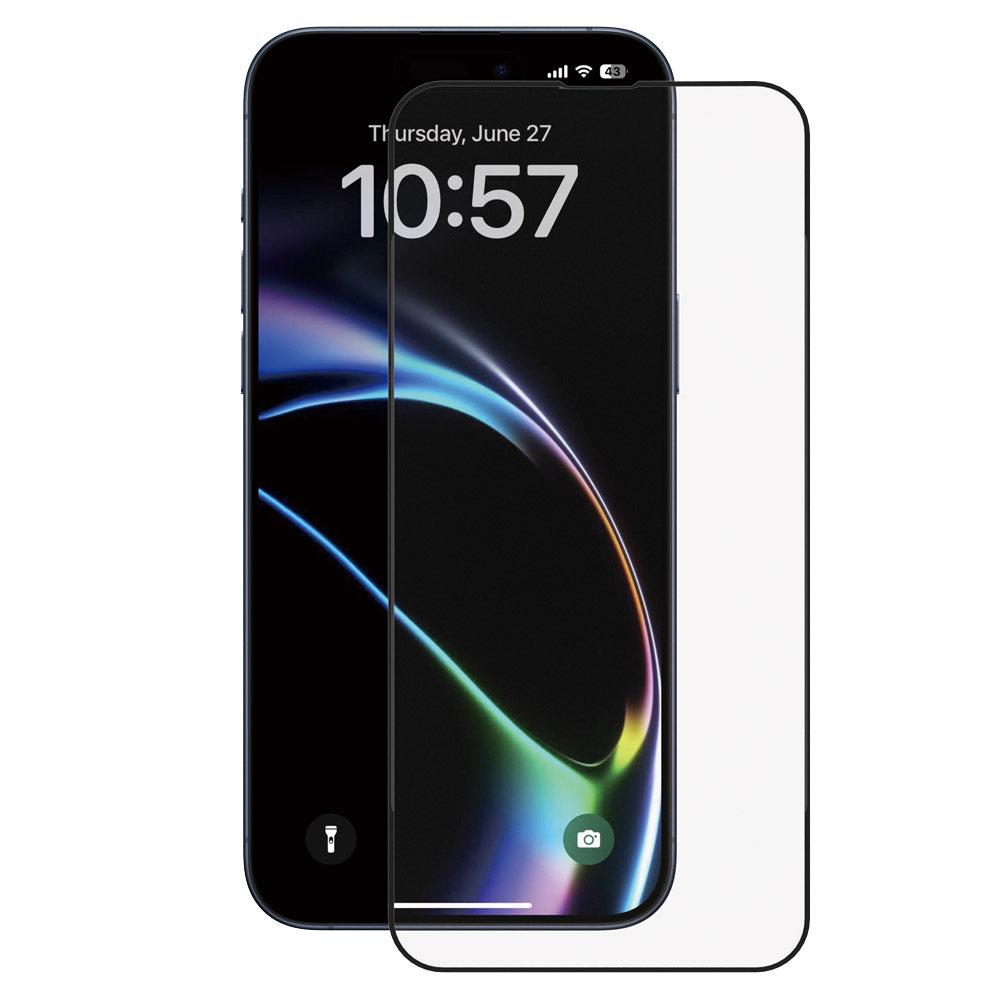 Anank 1X Versterkte Screenprotector voor Apple iPhone 16, Gehard Glas, Volledige Lijm, 2.5D, Set van 10 stuks, Zwart