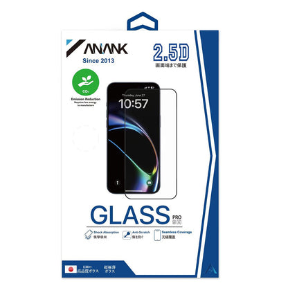 Anank 1X Versterkte Screenprotector voor Apple iPhone 16, Gehard Glas, Volledige Lijm, 2.5D, Set van 10 stuks, Zwart