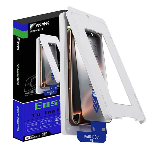 Anank 2X Versterkte Screenprotector voor Apple iPhone 16 Pro Max, Gehard Glas, Volledige Lijm, 2.5D, Zwart