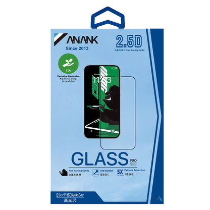 Anank 5X Versterkte CG Screen Protector voor Apple iPhone 15 Pro Max, Gehard Glas, Volledige Lijm, 2.5D, Zwart