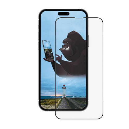 Anank 5X Reinforced CG schermbeschermfolie voor Apple iPhone 15 Pro, gehard glas, volledige lijm, 2.5D, zwart