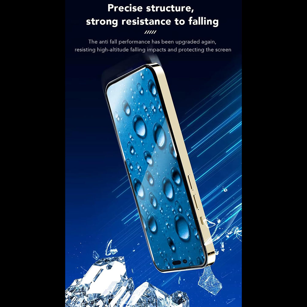 Anank 5X Versterkte CG Screen Protector voor Apple iPhone 16 Pro, Gehard Glas, Volledige Lijm, 2.5D, Zwart