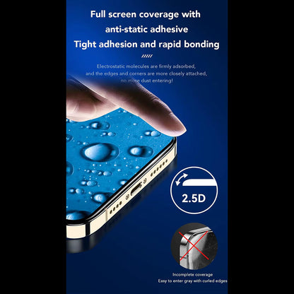 Anank 5X Versterkte CG Screen Protector voor Apple iPhone 16, Gehard Glas, Volledige Lijm, 2.5D, Zwart