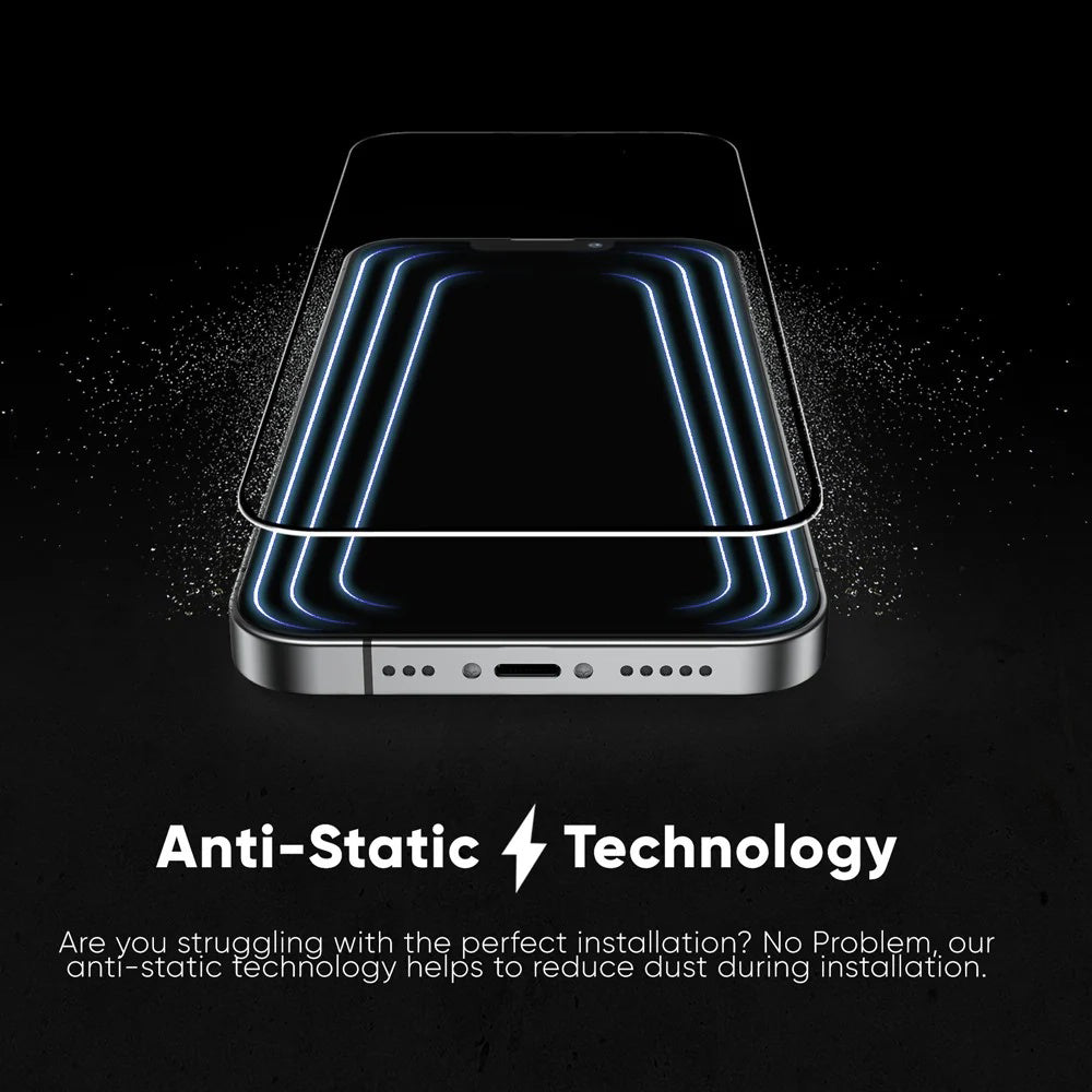 Beschermfolie Anank 5X Versterkt Onzichtbaar voor Apple iPhone 17 Pro, Gehard Glas, Volledige Lijm, 3D, Zwart