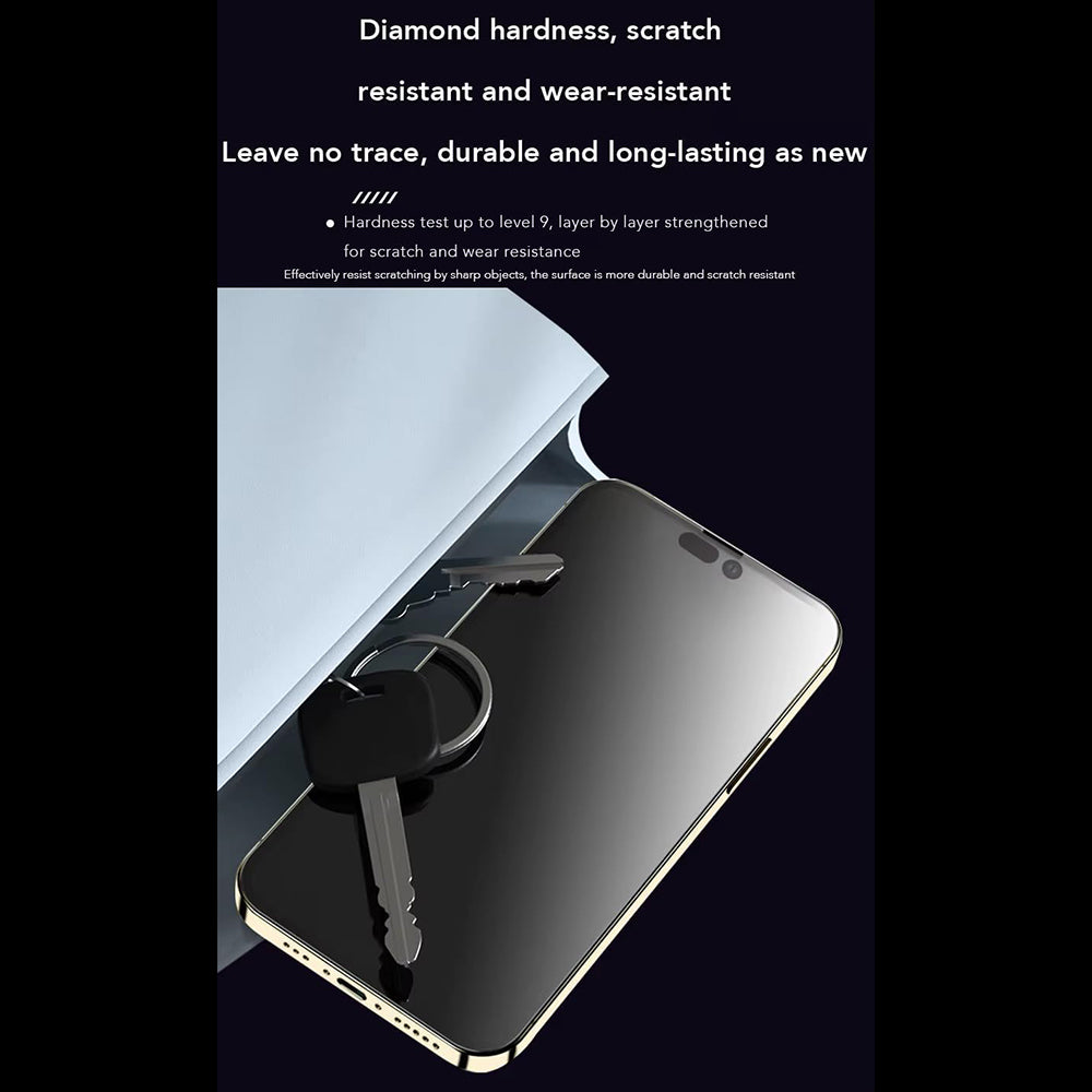 Anank Anti-Fingerprint Screen Protector Film for Apple iPhone 17e / 16e / 14 / 13 Pro, Tempered Glass, Full Glue, 2.5D, Black